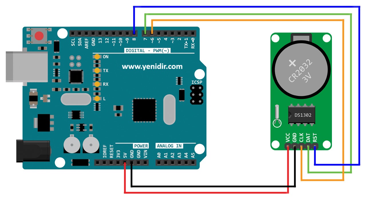 arduino ds1302 rtc şeması